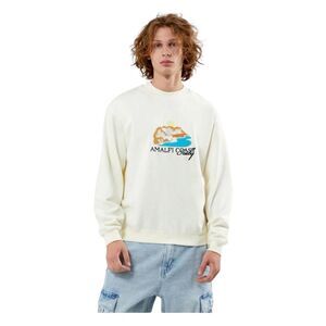 PacSun Amalfi Coast Embroidered Cream Sweatshirt. Size Small.